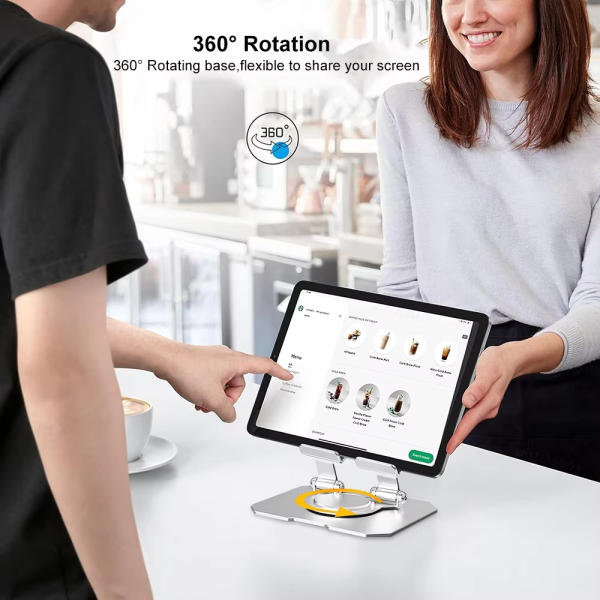 Tablet & Mobile Stand Adjustable, Foldable, And Portable Desk Mount With Cooling