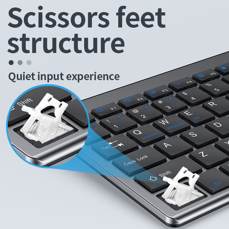 Multi-Device Wireless Keyboard and Mouse Set Wireless Daul Model Keyboard Mouse Comb for Laptop PC Pad