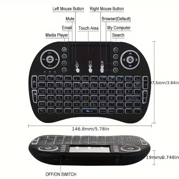 Mini Wireless Keyboard With Touchpad