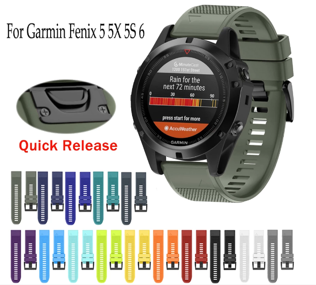 Smart Watch Band Straps for Garmin Fenix 6 6S 6X 5X 5 5S 3 3HR Forerunner 935 945 Quick Fit Release Silicone Strap 22mm