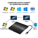 External CD DVD Drive USB 3.0 Portable Optical Burner Player Writer DVD ROM RW for Desktop for Laptop Optical Drive