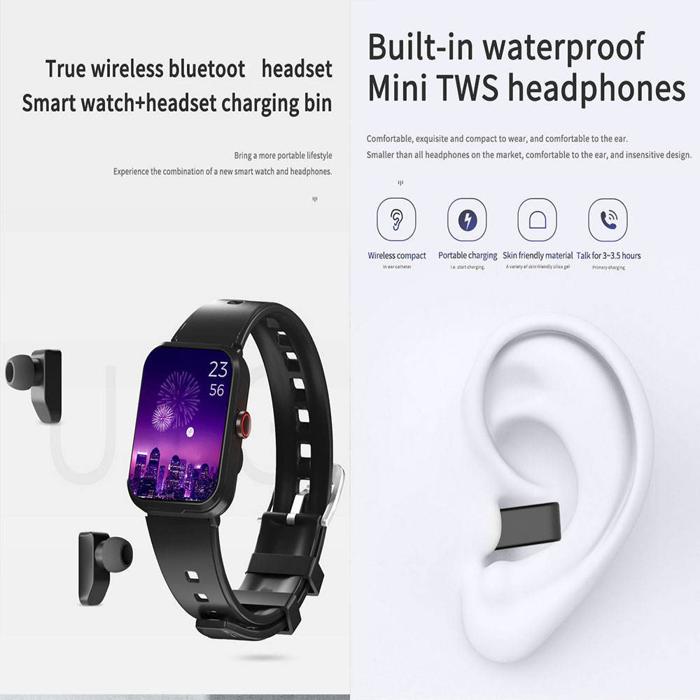 Relogio Smartwatch V22 Touch Button Activate Voice Assistant RTC Time Set Earphone Watch
